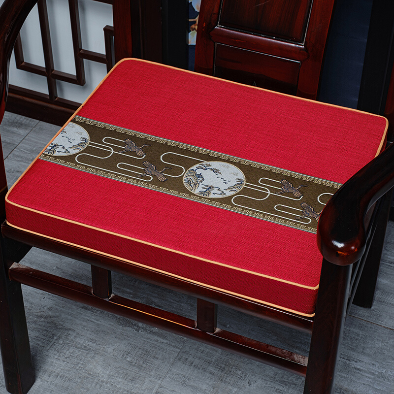 红木椅子坐垫屁垫防滑新中式餐椅坐垫茶椅子垫座垫透气加厚海绵垫 - 图1