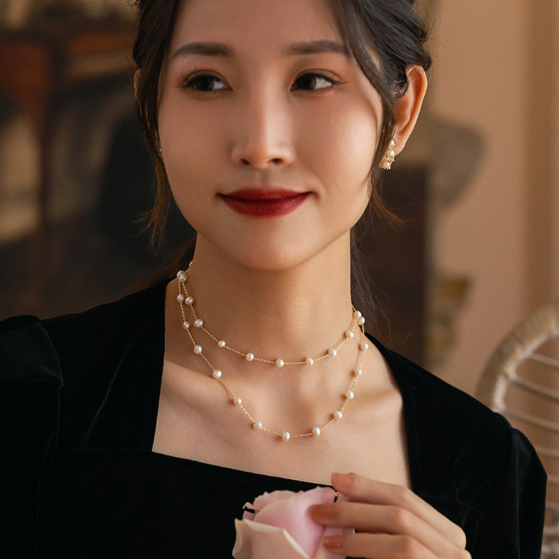 Manreya玛芮雅项链星空坠落满天星珍珠项链高级感毛衣链女长款,淘宝优惠券,粉丝福利购,淘宝优惠卷