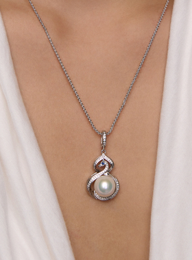 Manreya玛芮雅项链骏福爱迪生珍珠项链葫芦吊坠女士气质款礼物