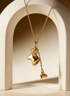 Manreya玛芮雅项链立马发财银镀金项链锁骨链女小马吊坠马年流苏