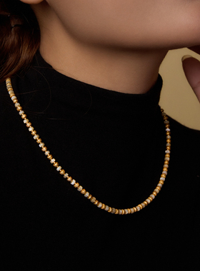 Manreya玛芮雅项链金玉生辉贝母项链手链套装日常通勤金色锁骨链