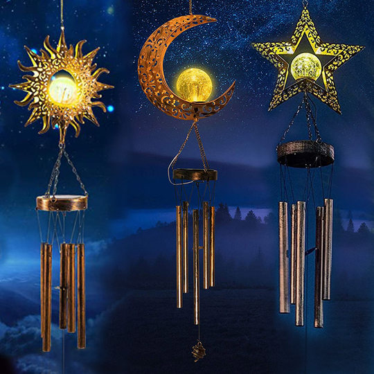 Solar iron waterproof wind chime light garden decorative light