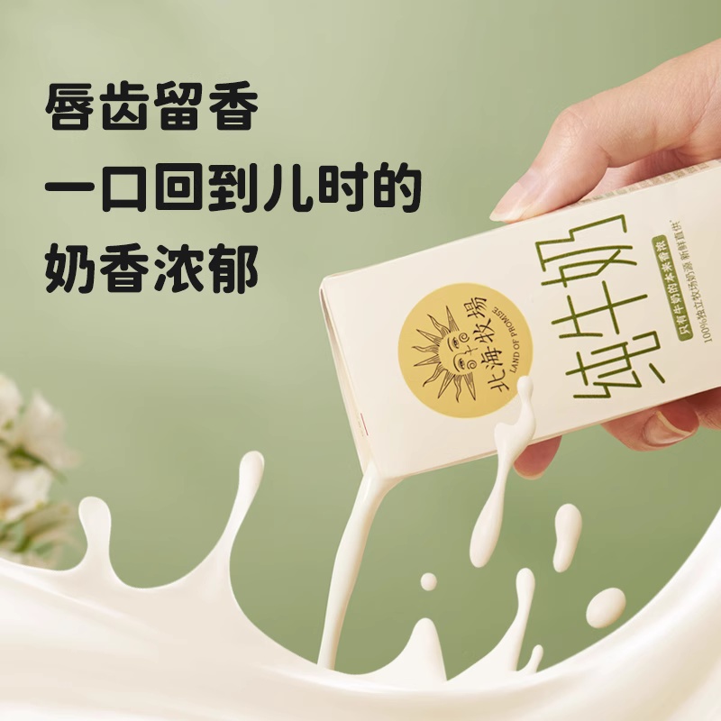 北海牧场 纯牛奶常温全脂牛奶200ml*10盒 整箱装