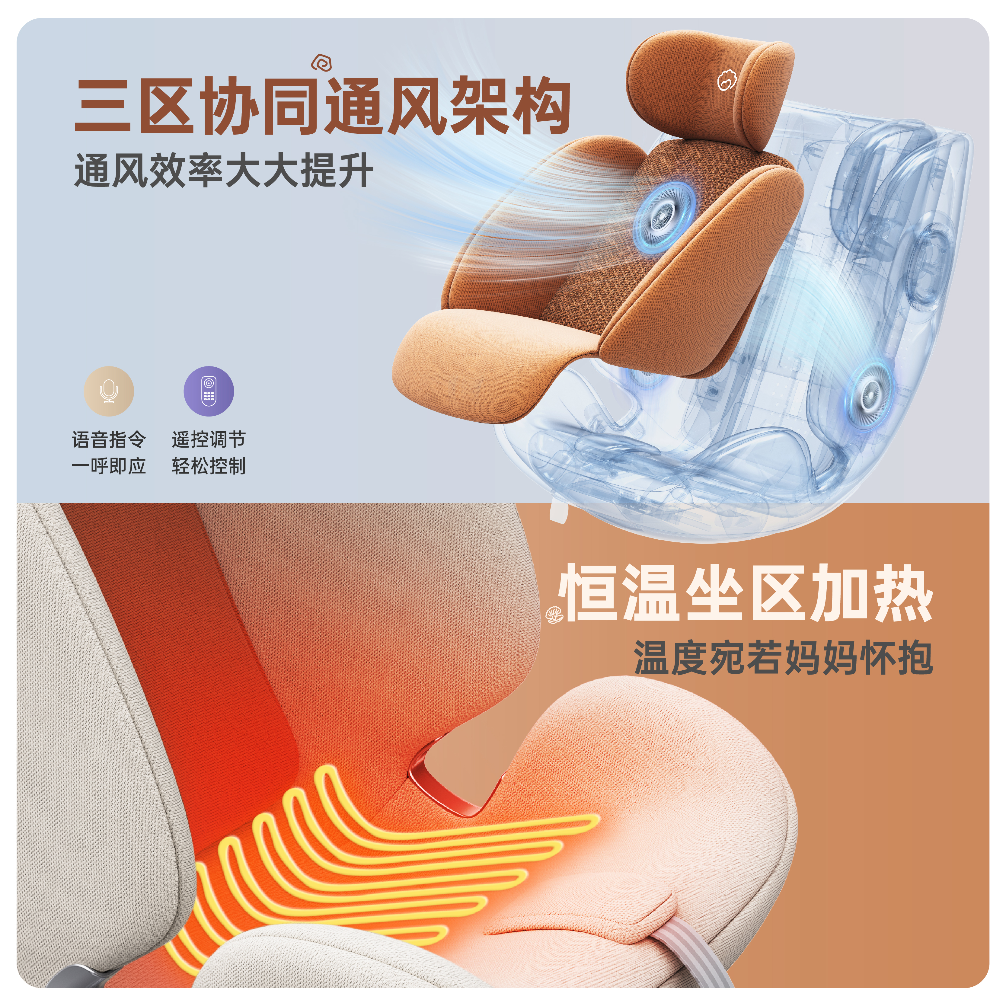 Baby Beishuyue child safety seat ventilated and heated