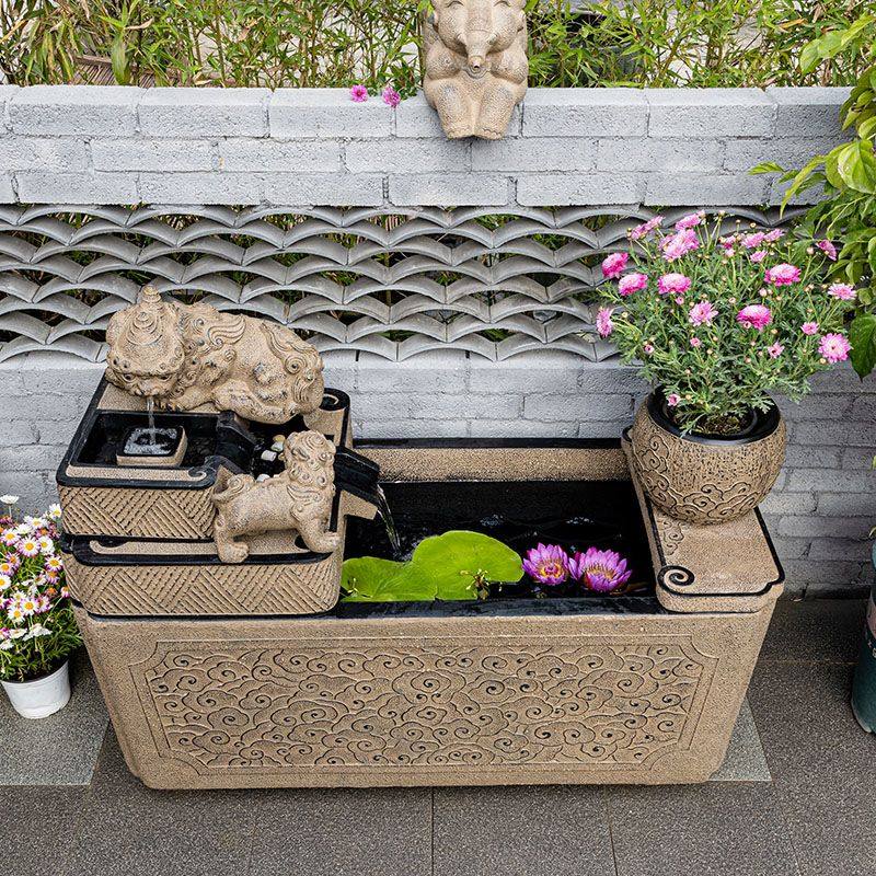 户外造景鱼池流水摆件循环水庭院装饰养鱼喷泉水景观仿古鱼缸家用,淘宝优惠券,粉丝福利购,淘宝优惠卷