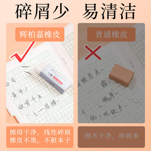 【自营】FABER－CASTELL/辉柏嘉德国橡皮超净橡皮擦小学生专用无屑留痕少屑幼儿园素描绘画图 - 图1