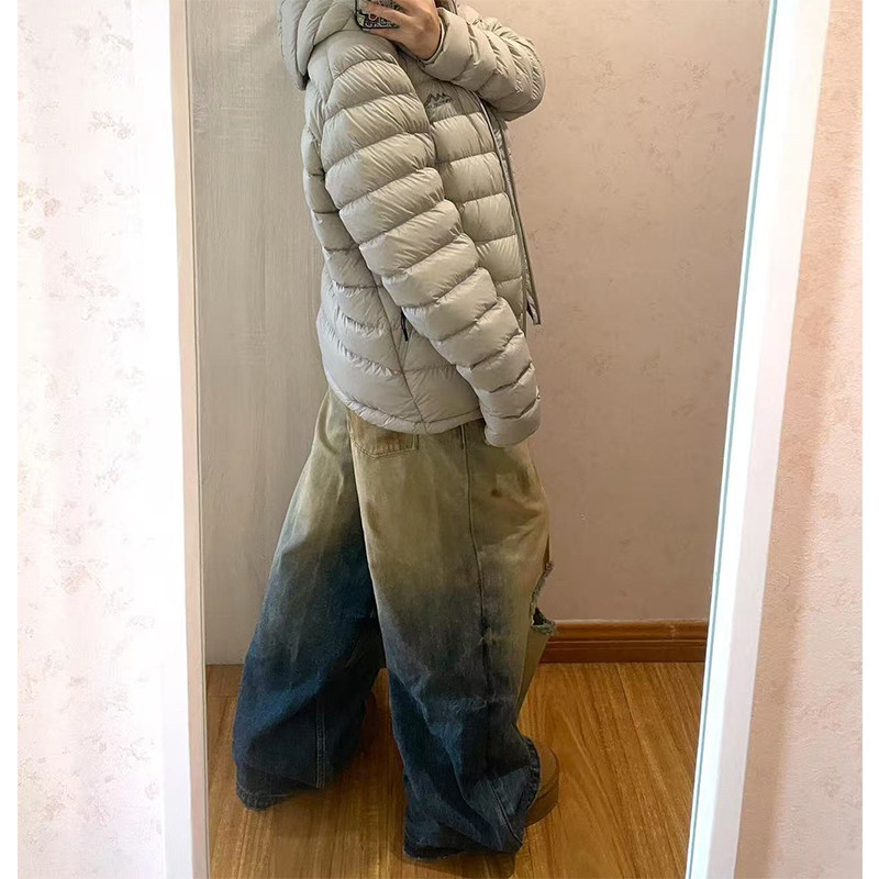 美式复古扎染做旧破洞牛仔裤女2025早秋新款设计感时尚流行弯刀裤,淘宝优惠券,粉丝福利购,淘宝优惠卷