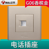Bull phone socket One cable phone holder jack 86 Type of concealed home wall switch panel G06 gold