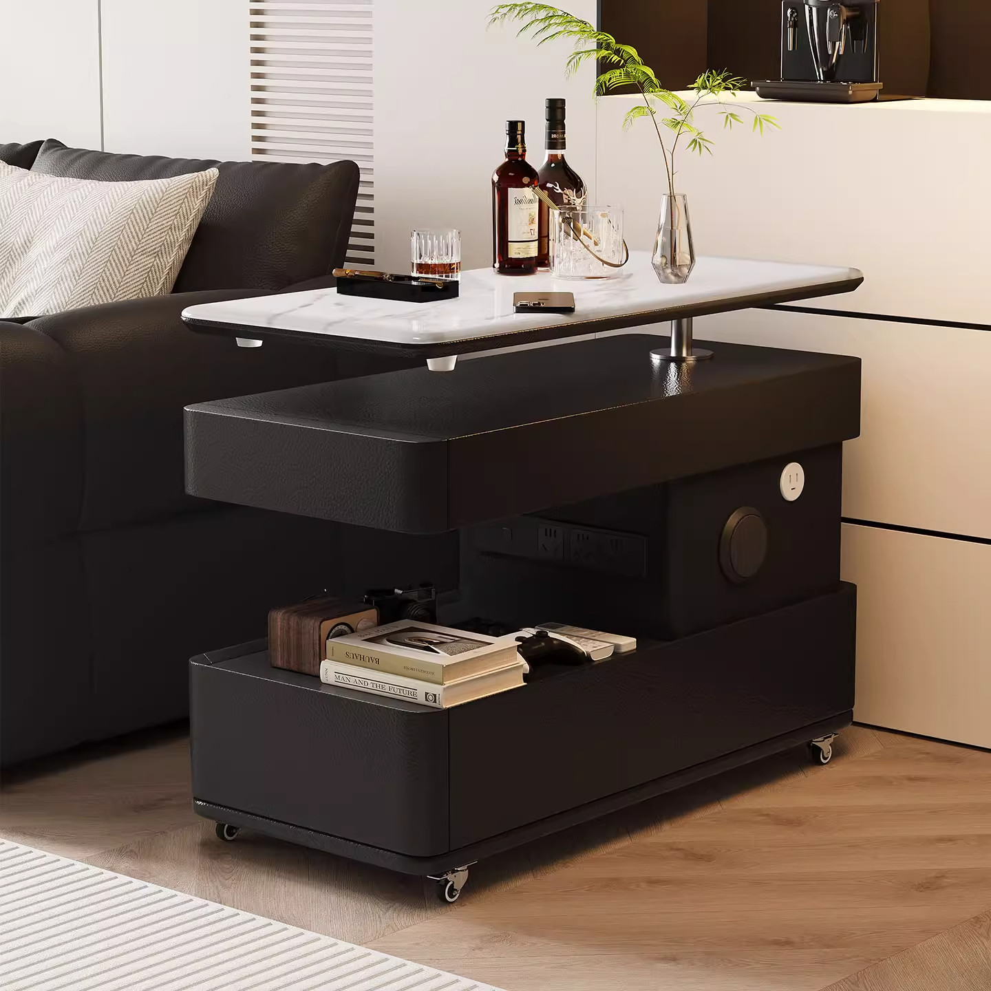 可移动可升降茶几小户型客厅推车现代简约边柜多功能意式沙发边几,淘宝优惠券,粉丝福利购,淘宝优惠卷