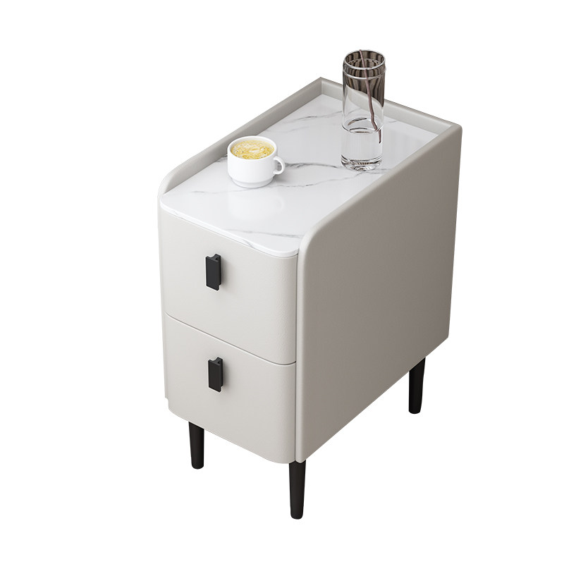 岩板实木床头柜家用小户型迷你窄柜简约现代皮革床边柜轻奢收纳柜,淘宝优惠券,粉丝福利购,淘宝优惠卷