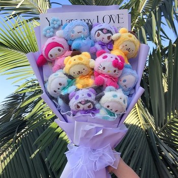 Sanrio Doll Doll Jade Dog Bouquet ສາລະພາບຄວາມຮັກ bouquet ຂອງດອກໄມ້ສໍາລັບແຟນຂອງຂວັນແຟນກາຕູນສ້າງສັນຮຽນຈົບ