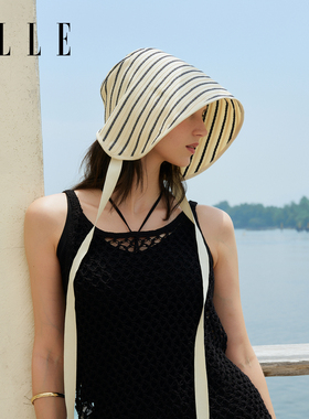 ELLE防晒可折叠渔夫帽女夏遮阳
