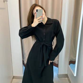 ເຄື່ອງນຸ່ງພະຍາບານ dress spring postpartum outing temperament French long skirt waist outerwear nursing clothes little black dress spring and autumn