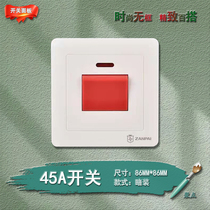 Type 86 Curved Rack High Power Switch 45A Water Heater Air Conditioning Switch Home Concealed Wall Switch Control Panel