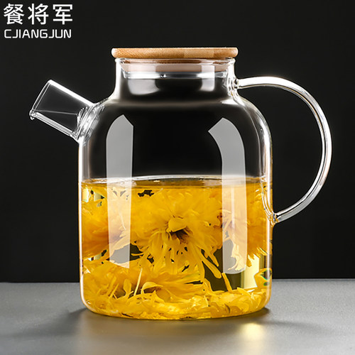 玻璃茶壶家用泡茶壶煮茶蒸茶壶耐热大容量烧开水壶花茶壶茶具套装 - 图0