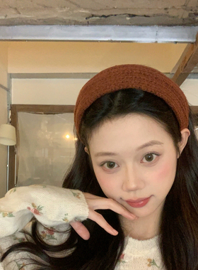 软糯纯色针织宽边发箍女2026新款