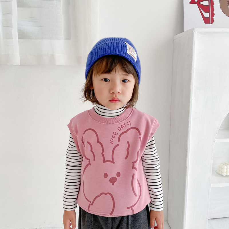 儿童条纹打底衫半高领女童中领上衣春秋外穿纯棉男童秋衣内搭长袖 - 图2