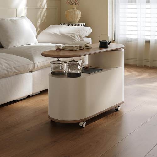 移动茶台现代茶几泡茶桌旋转轻奢沙发茶边柜新款客厅阳台小型茶车 - 图1