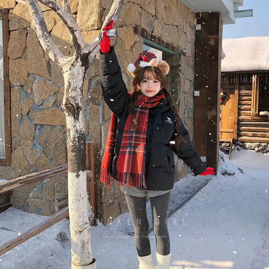 奔赴Disney 圣诞小熊圣诞帽毛绒发箍女游乐园达菲熊拍照头饰头箍