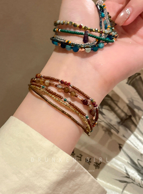 波西米亚多层叠戴串珠手链