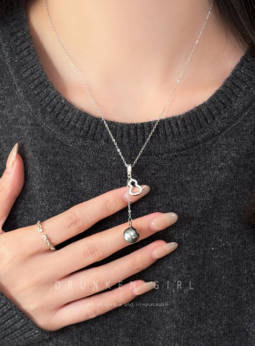 镂空珍珠葫芦吊坠项链女秋冬