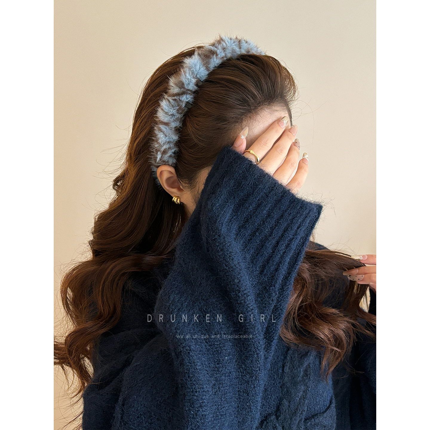 布鲁蓝咖 毛绒绒豹纹带齿发箍女秋冬外戴时尚波浪头箍洗脸压发卡 - 图3