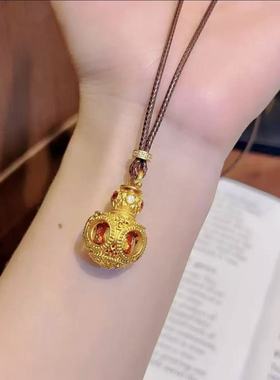 金店同款S925银镀金福字转心瓶