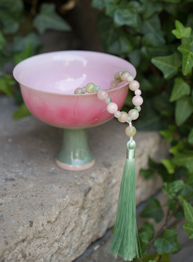 【杭州博物馆】影青釉里红高足杯文物复刻文创树脂摆件家居装饰