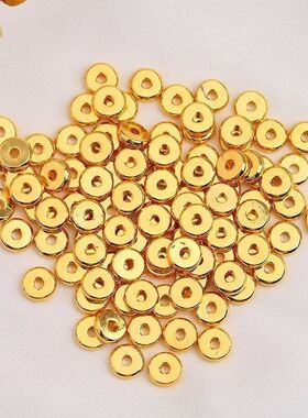 6mm隔珠金色隔片diy手链配件