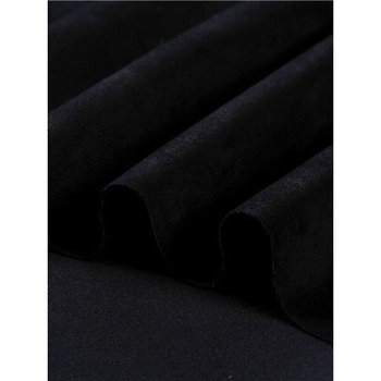 ZN0W ສີດໍາສີຂາວ suede fabric ເຮັດດ້ວຍມື stretch ຫນາ deerskin ເຄື່ອງນຸ່ງຫົ່ມ diy fabric ການປ່ອຍຊາຍ