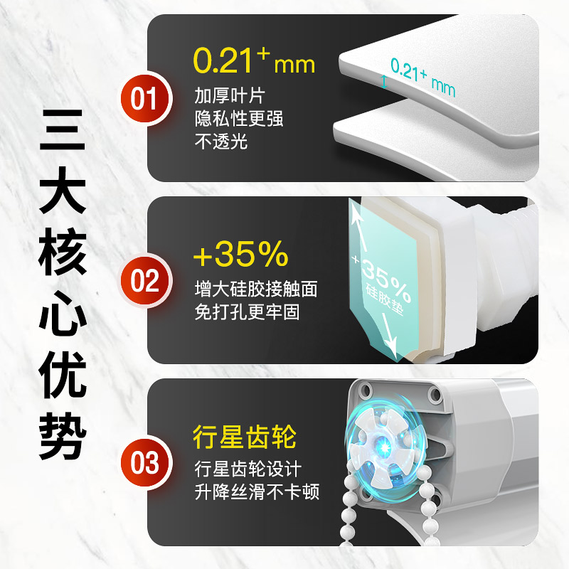 24新款免打孔百叶窗帘卫生间浴室厕所厨房专用窗户遮挡帘遮光卷帘-图1