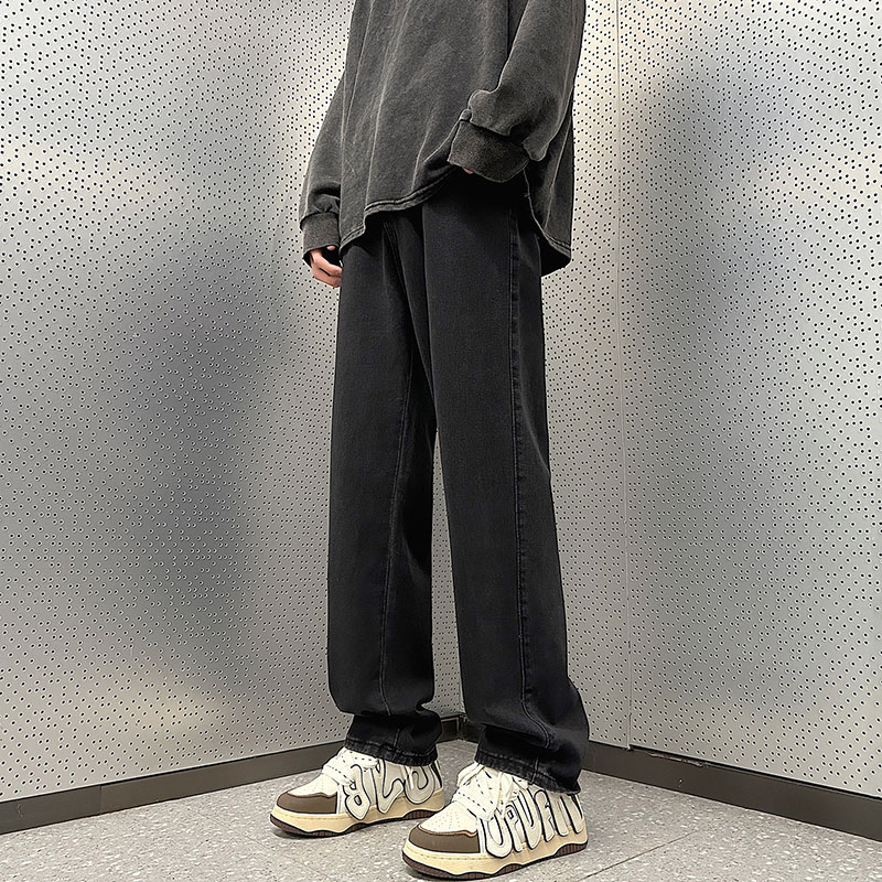 牛仔裤男款春秋冬季2025新男生复古直筒阔腿宽松加绒运动休闲长裤