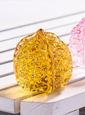 水晶核桃摆件琉璃小手把件古玩核桃手指锻炼球按摩手球玩具