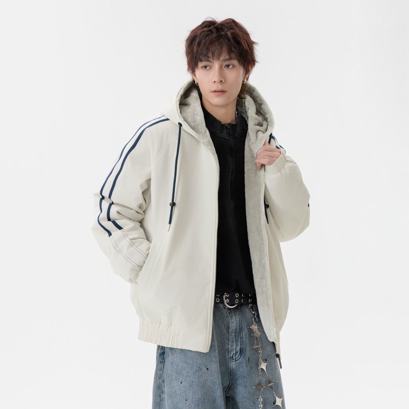 回力仿兔绒连帽棉衣男冬季2025新款加绒加厚保暖棉服工装棉袄外套,淘宝优惠券,粉丝福利购,淘宝优惠卷