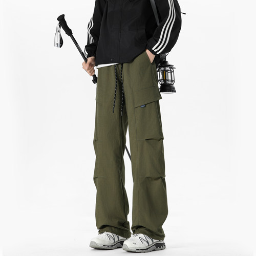 回力美式伞兵工装裤男士秋冬季加绒加厚保暖宽松直筒男生休闲裤子 - 图1