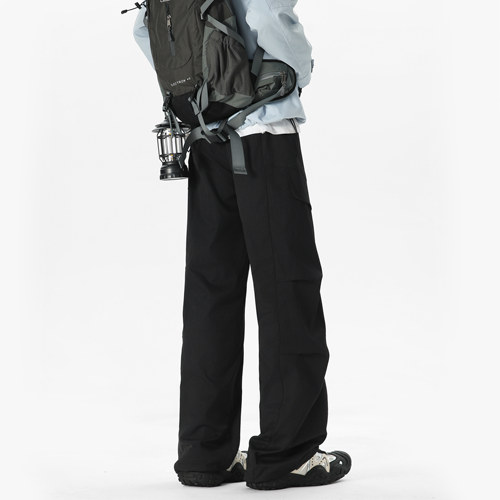 回力美式伞兵工装裤男士秋冬季加绒加厚保暖宽松直筒男生休闲裤子 - 图2