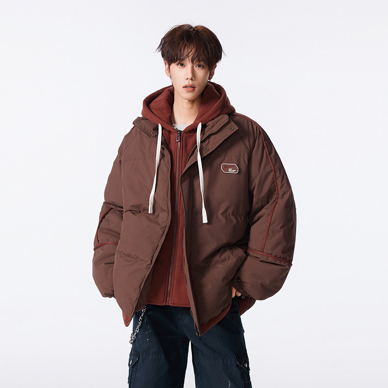 回力假两件连帽棉衣外套男冬季2025新款加厚保暖棉服工装滑雪棉袄,淘宝优惠券,粉丝福利购,淘宝优惠卷