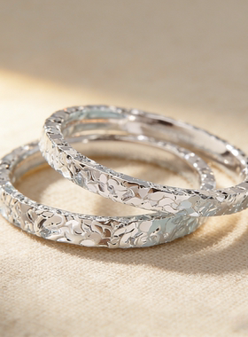 足银999.9三面碎冰冰戒指