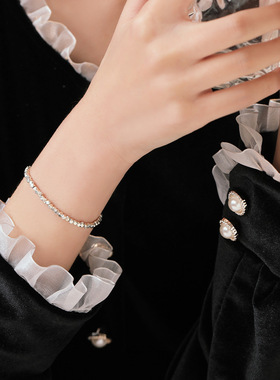 晚舟s9999纯银碎银几两手链女