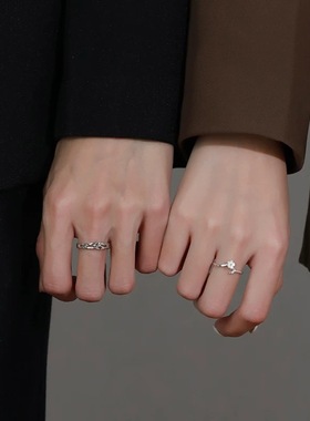 S999纯银花朵情侣戒指