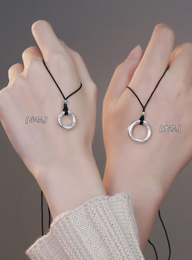 晚舟s999足银平安福圆环项链