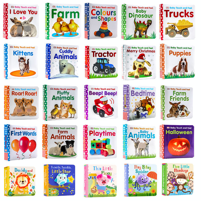 DK触摸书 dk baby touch and feel 英文原版绘本 指偶书 幼儿英语启蒙认知纸板书撕不烂感官训练绘本 早教益智 0-3岁亲子互动共读