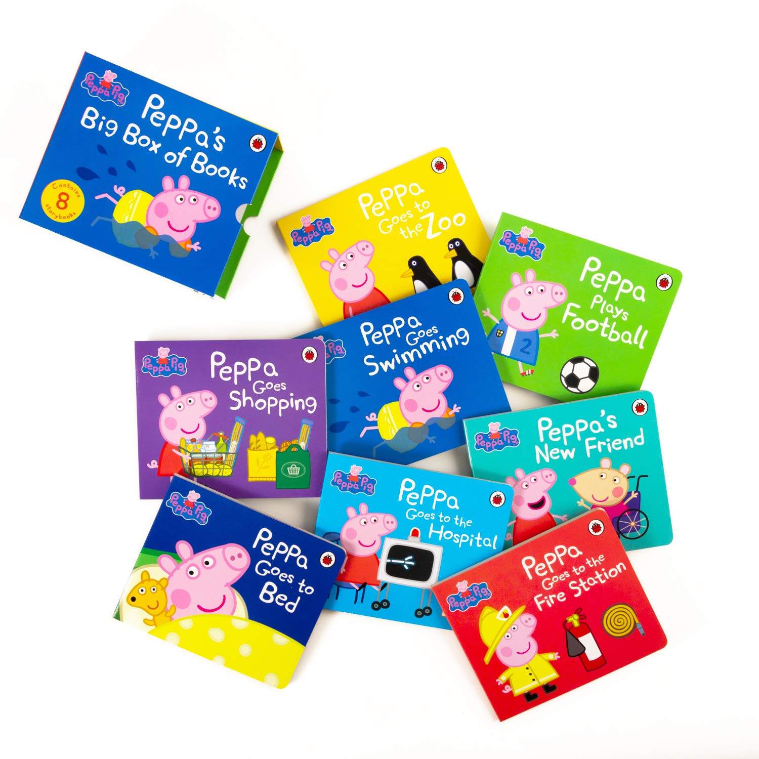 Peppa Pig 小猪佩奇的大盒子书8册套装 英文原版绘本 Peppa's big box of books 儿童英语启蒙纸版书宝宝睡前故事图画书生活场景篇,淘宝优惠券,粉丝福利购,淘宝优惠卷