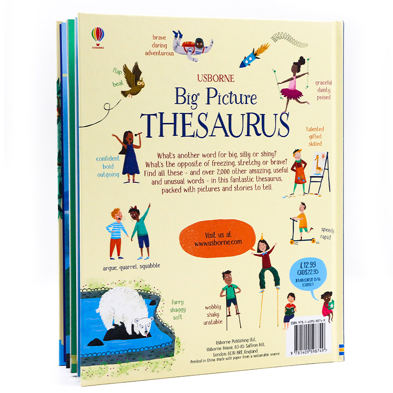 Usborne 近义词图解图画书 精装大开 Big Picture Thesaurus 英文原版绘本 儿童词库 英语写作指南 趣味插图学习工具书