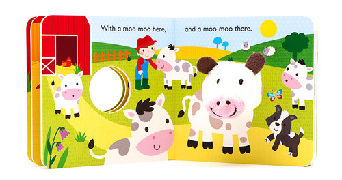 小手扭扭指偶书英文原版绘本 Old MacDonald Had a Farm 经典童谣手指偶书 老唐纳德有个农场亲子互动洞洞书宝宝英语玩具书0-1-3岁 - 图1