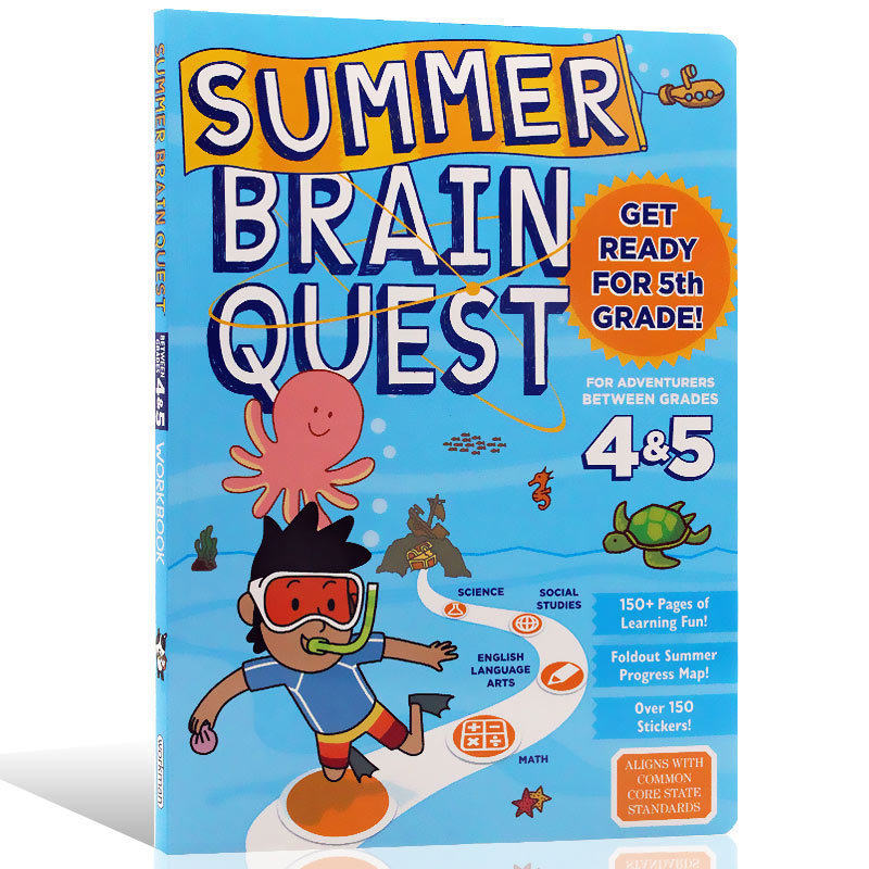 Summer Brain Quest workbook Grade Pre-6进口英文原版大脑任务全科练习册寒暑假练习册美国小学英语原版教材系学龄前至小学组-图2