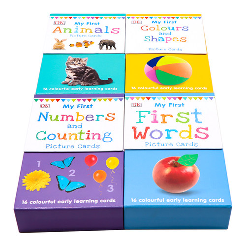 英文原版DK认读字卡高频词闪卡 My First4册 颜色形状数字动物单词生活常识认知 低幼儿童英语启蒙 英文语言学习 新版双面全彩 - 图1