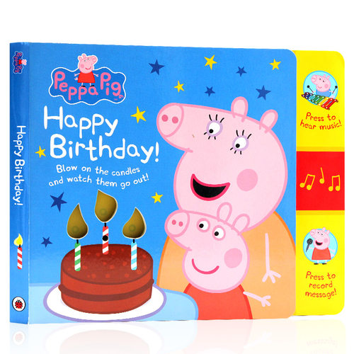 【自营】小猪佩奇英文绘本 Peppa Pig佩奇生日发声书Happy Birthday Mummy Pig Recordable 粉红猪小妹生日书 儿童启蒙纸板图画书 - 图0
