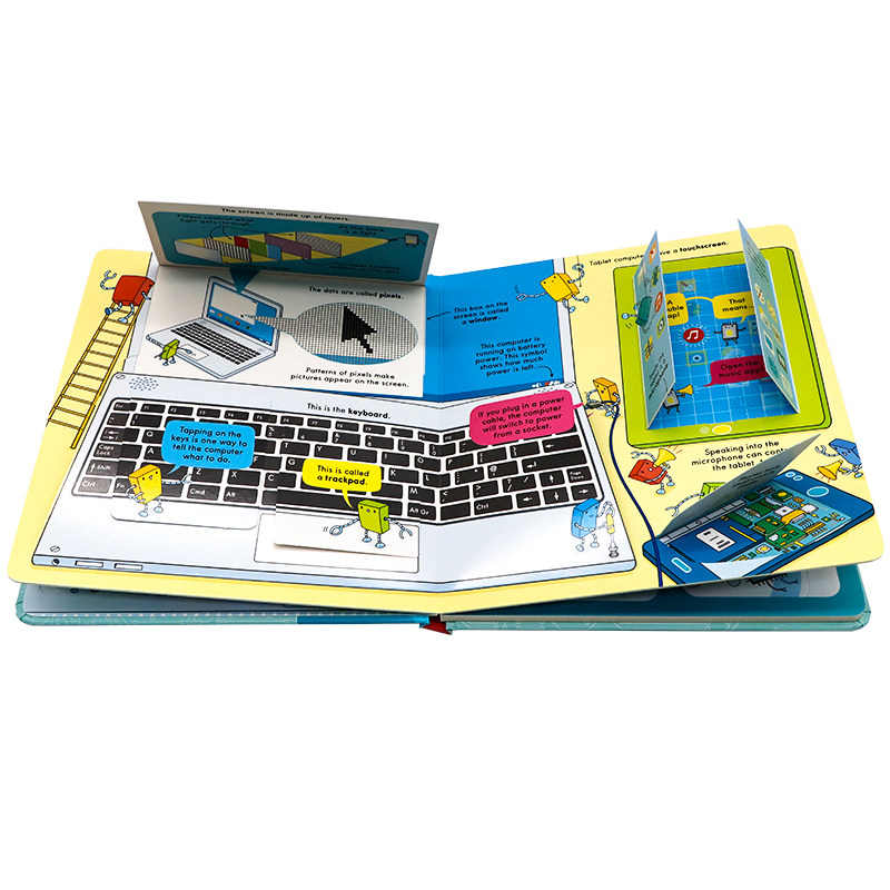 英文原版绘本 Usborne Look inside How Computers Work 看里面系列 电脑的原理 纸板翻翻书 儿童科普书 Usborne看里面系列