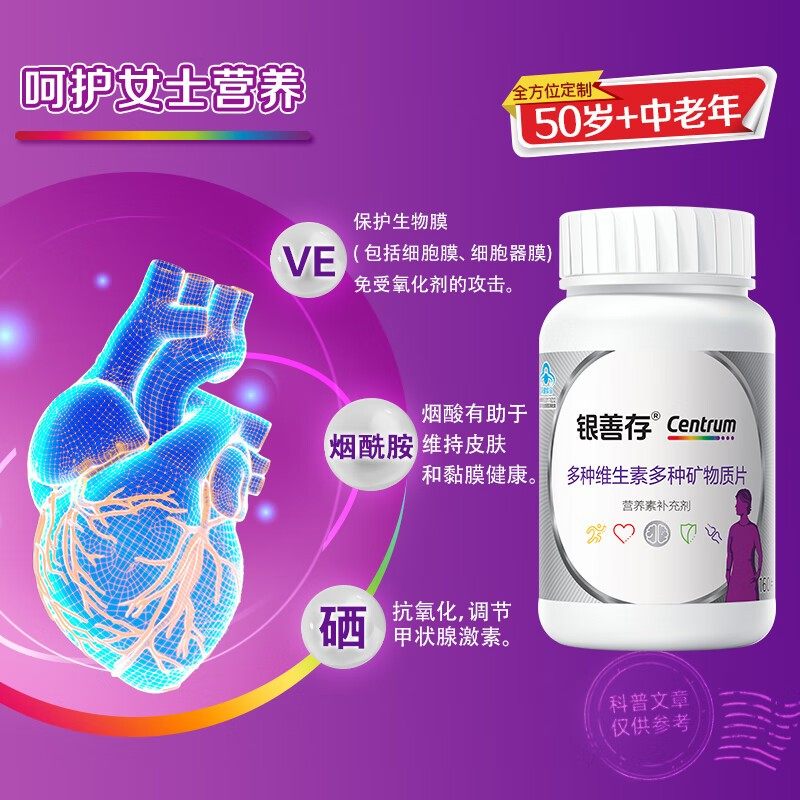 善存银善存维生素多种营养素矿物质160片中老年女士维生素矿物质,淘宝优惠券,粉丝福利购,淘宝优惠卷